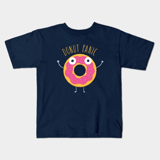 Donut Panic Kids T-Shirt by DinoMike